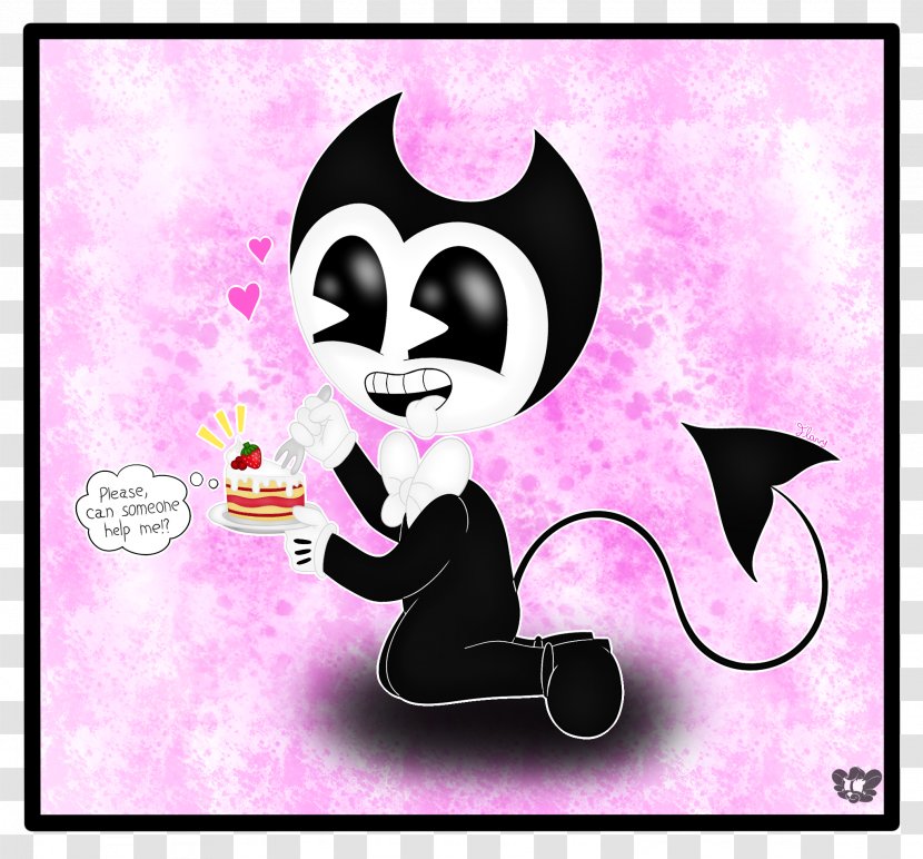 DeviantArt Bendy And The Ink Machine Cat Cartoon - Social - Delicious Moon Cake Transparent PNG