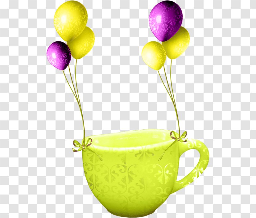 Yellow Cup Mug - Material - Balloon On Transparent PNG
