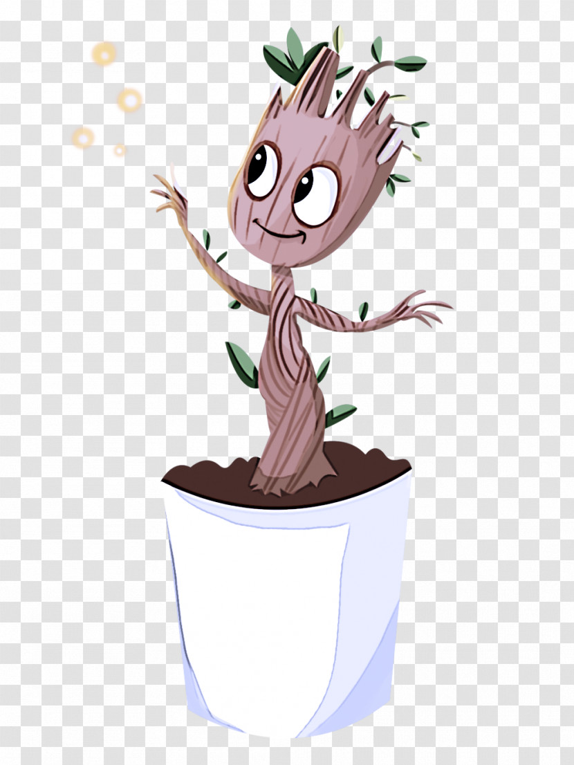 Flower Cartoon Flowerpot Character Tree Transparent PNG