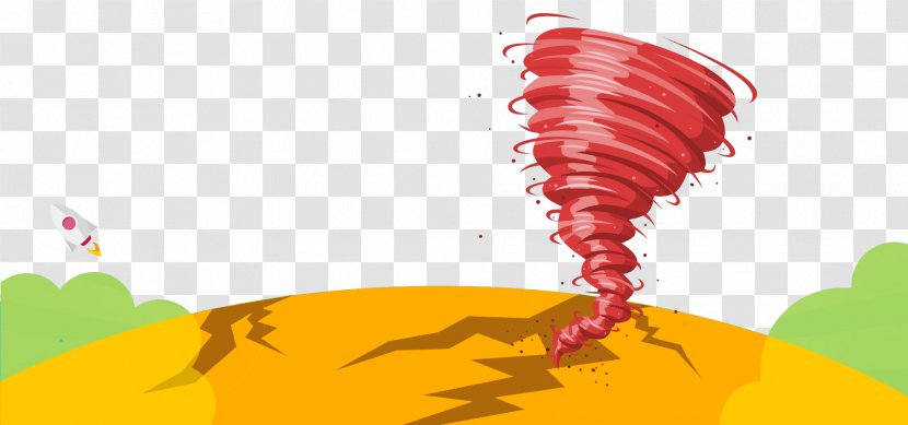 Cartoon Tornado Illustration - Red - Lynx Shading Background Material Transparent PNG