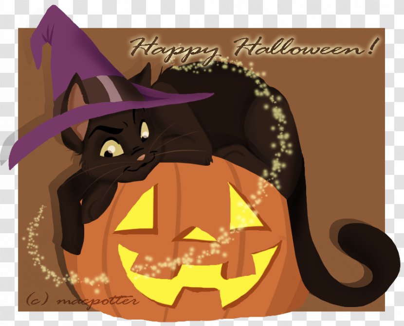Cat Illustration Cartoon Halloween Font - Mammal Transparent PNG