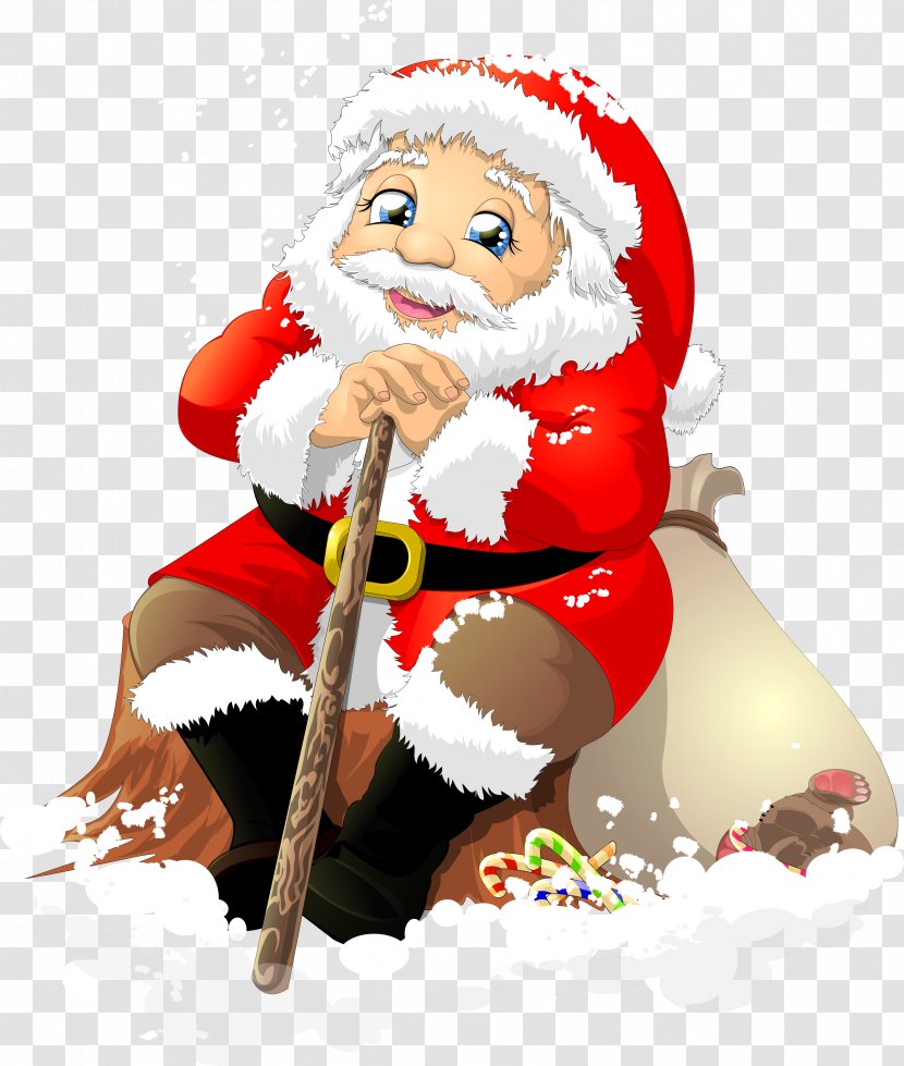 Santa Claus Christmas Ded Moroz Clip Art - Fictional Character - Sleigh Transparent PNG