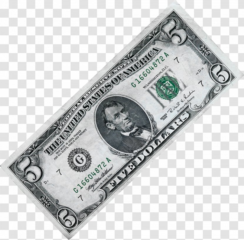 United States Five-dollar Bill Dollar One-dollar - Cash - Money Image Transparent PNG