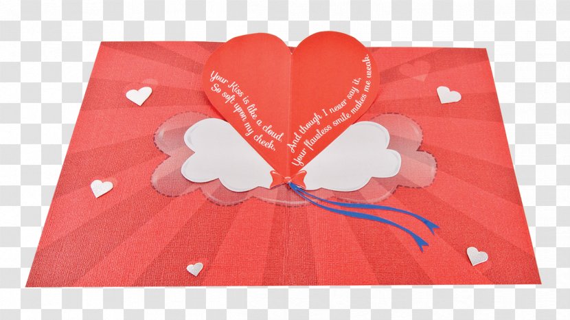 Paper Petal Heart Peach - Red - Greeting Card Transparent PNG