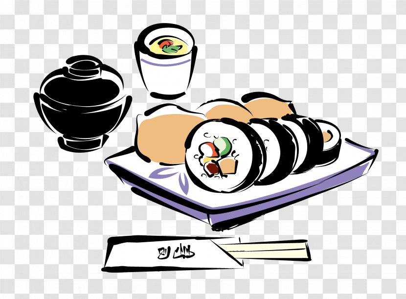 Sushi Makizushi Japanese Cuisine Sukeroku Miso Soup - Tableware - Package Transparent PNG