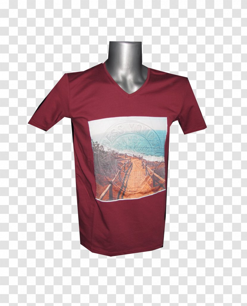 T-shirt Sleeve Maroon Angle Transparent PNG