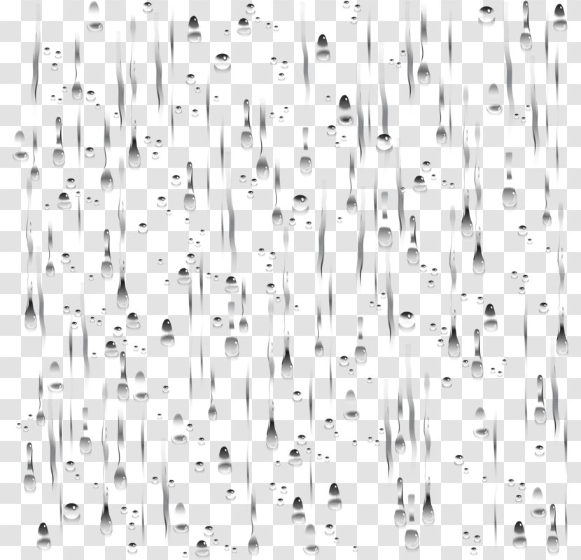 Rain Drop Clip Art - Black And White - Falling Raindrops Transparent PNG