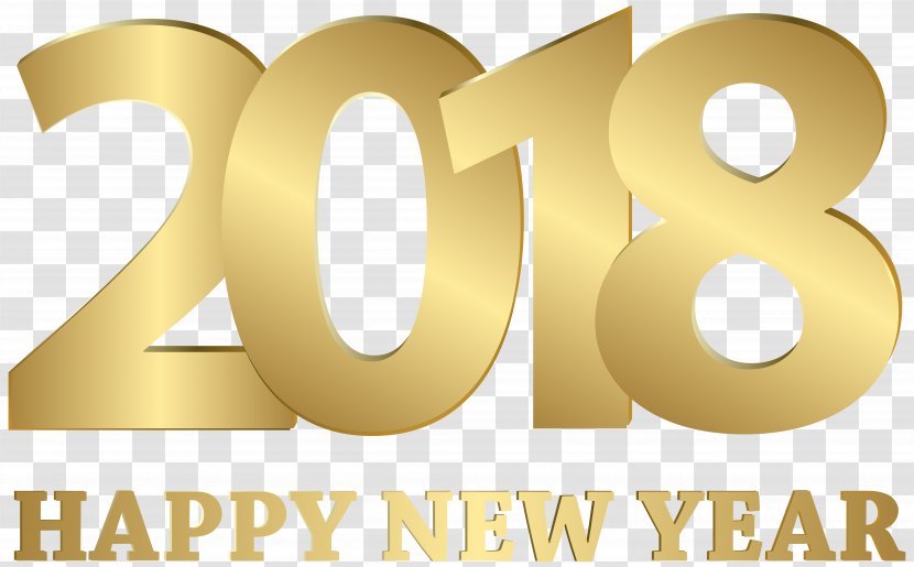 New Year's Day Christmas Clip Art - Year - Golden 2018 Transparent PNG