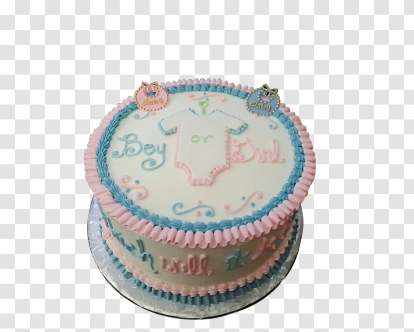 Buttercream Sugar Cake Gender Reveal Torte Birthday - Decorating Transparent PNG