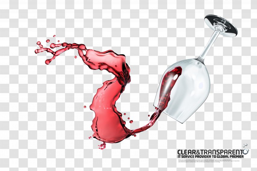 Red Wine White Glass - Psd Design Transparent PNG