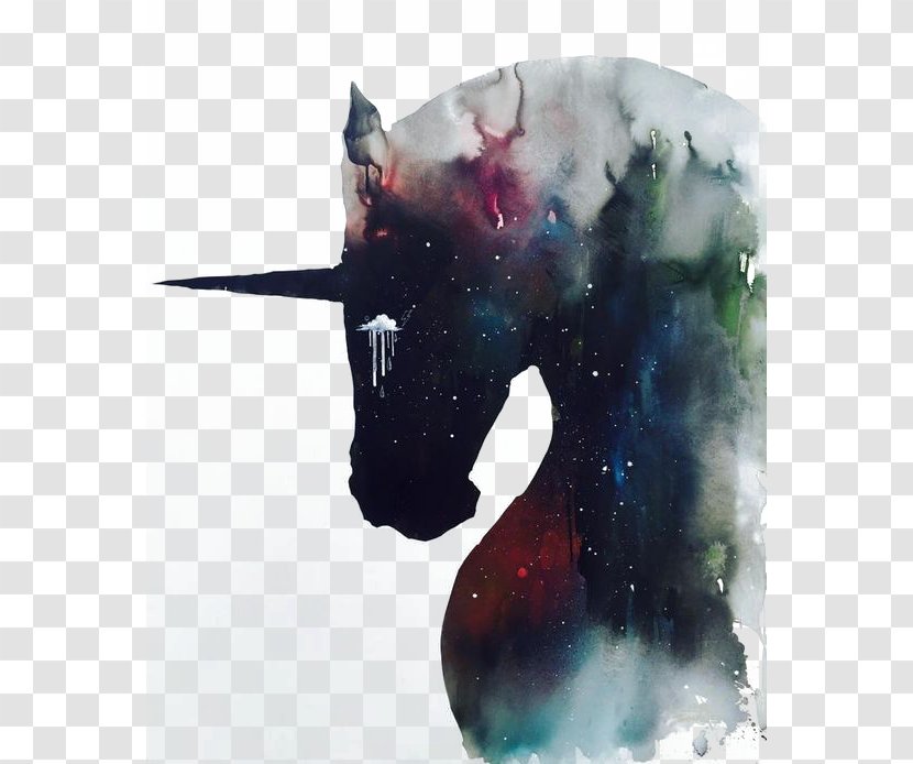 The Black Unicorn We Heart It - Fictional Character - Drawing Silhouette Transparent PNG