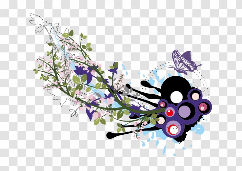 Graphic Design Flower - Flora - Vector Butterfly Pattern Transparent PNG