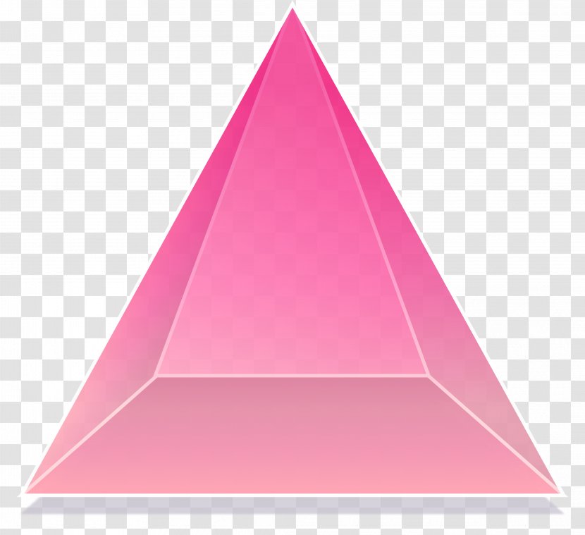 Triangle - Pink Three-dimensional Transparent PNG