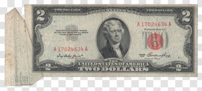 United States One-dollar Bill Two-dollar Banknote Dollar Note - Currency Transparent PNG