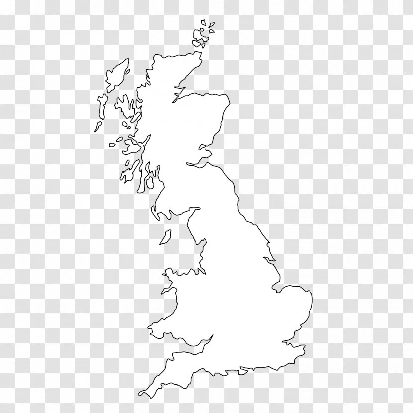 Line Art Point Angle Sketch - Monochrome - United Kingdom Map Transparent PNG