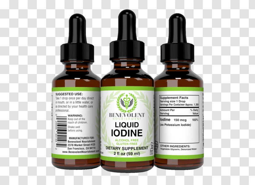 Dietary Supplement Iodine Nutrition Potassium Iodide - Mineral - Gel Liquid Transparent PNG