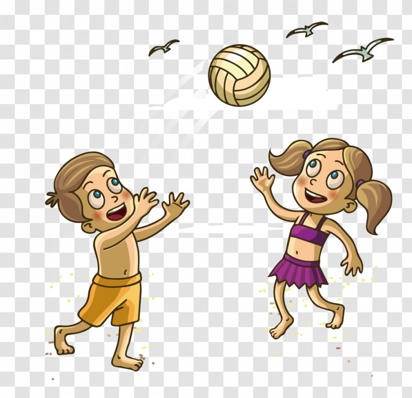 Vector Graphics Clip Art Illustration Volleyball - Mammal - Playing Transparent PNG