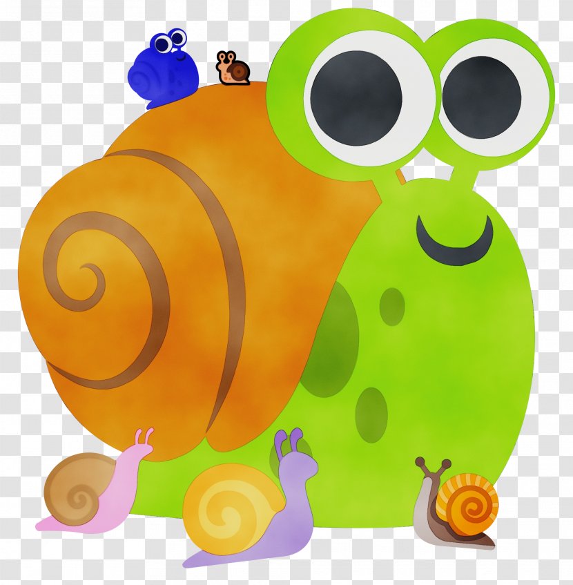 Yellow Background - Snail - Cartoon Transparent PNG