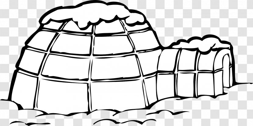 Igloo Coloring Book Eskimo Inuit Drawing - Monochrome - Create Your Own Transparent PNG