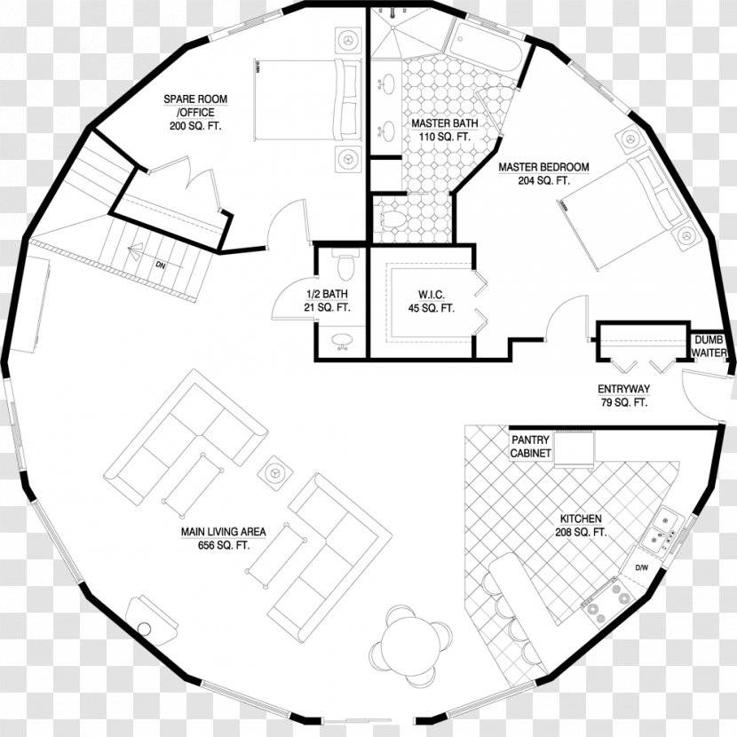 House Plan Floor Interior Design Services Monolithic Dome - Diagram Transparent PNG
