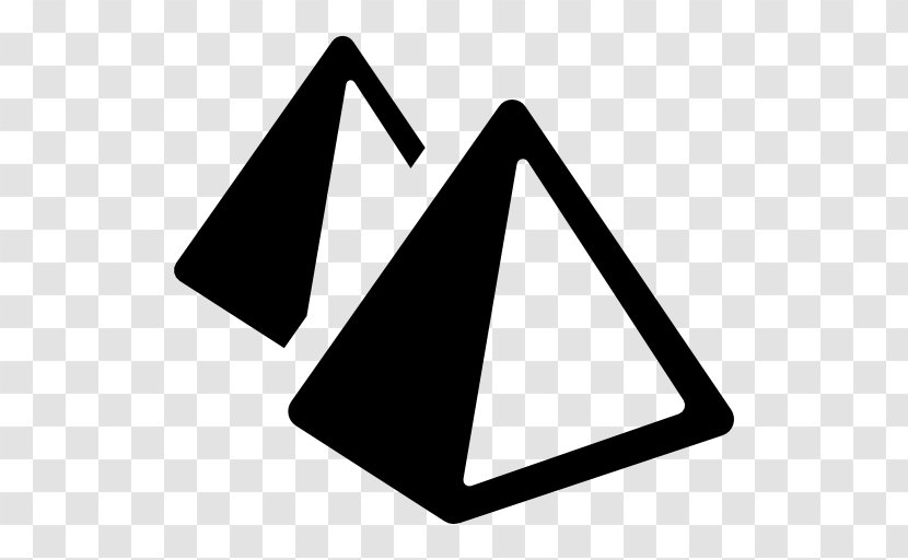 Egyptian Pyramids Clip Art - Great Pyramid Monument - Black And White Transparent PNG