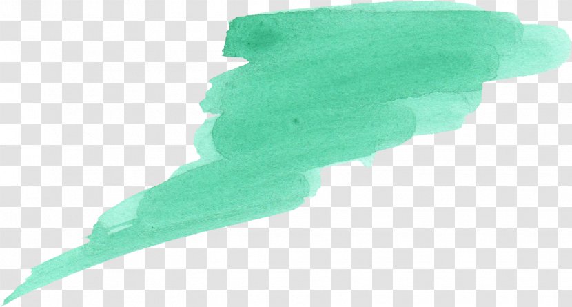 Watercolor Painting Blue-green Stroke Turquoise - Green - Brush Transparent PNG