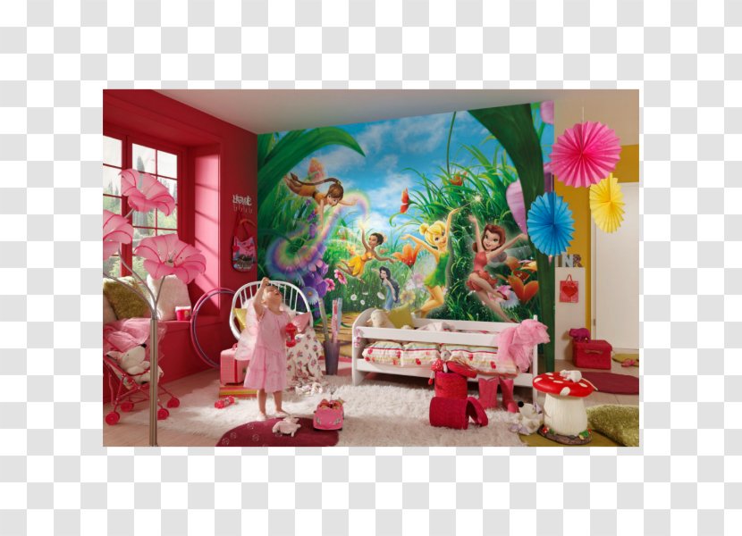 Tinker Bell Disney Fairies Mural Fototapet Wallpaper - Bedroom - Princess Transparent PNG
