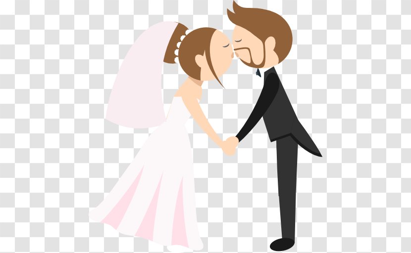 Wedding Invitation Bride Couple - Cartoon - Kiss Transparent PNG