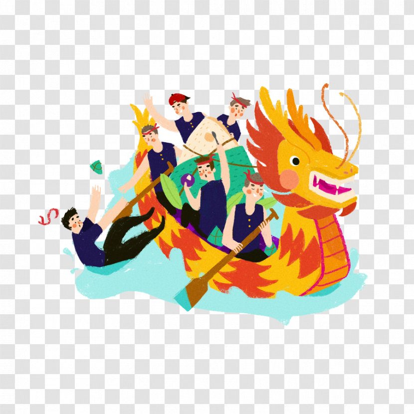 Zongzi Dragon Boat Festival Bateau-dragon Illustration - Recreation - Creative Set Flat Program Transparent PNG