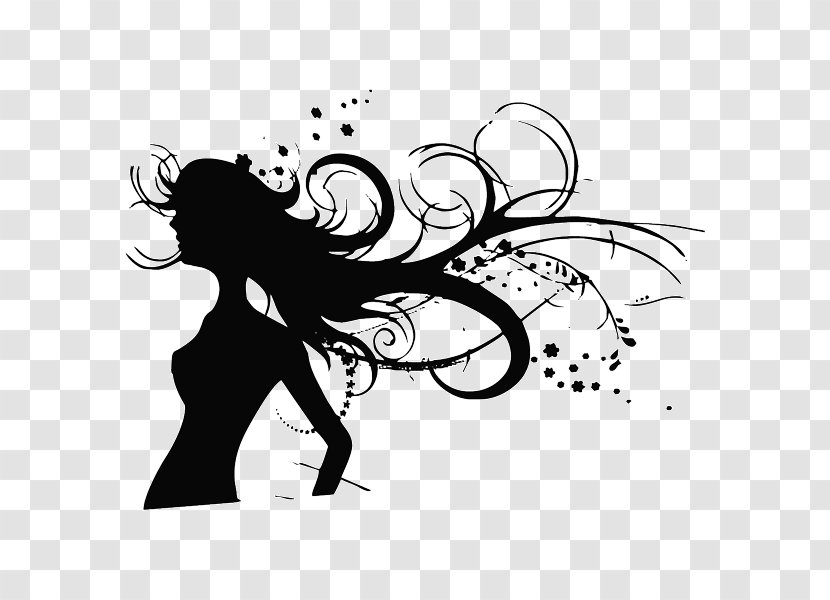 Silhouette Drawing Hair Wall - Heart Transparent PNG