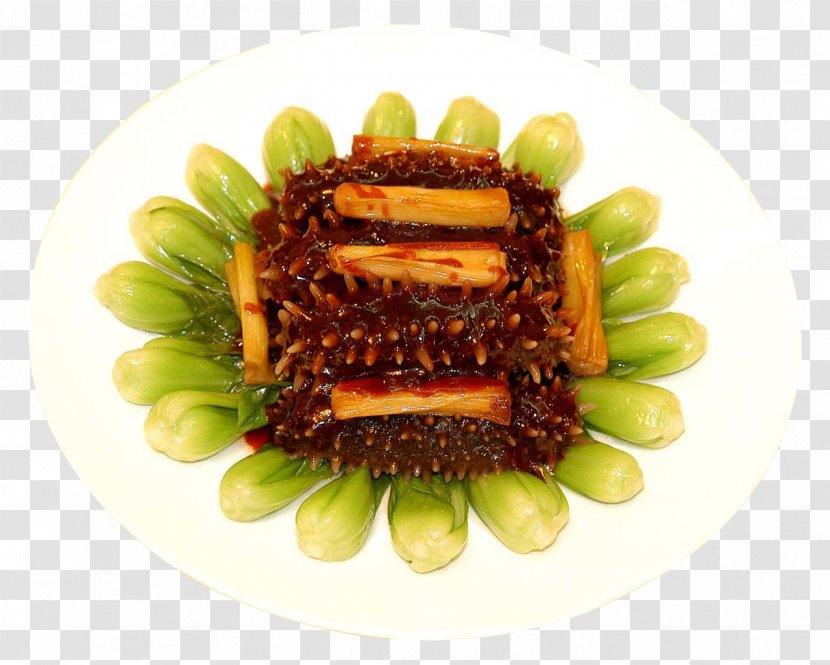 Shandong Cuisine Chinese U8471u70e7u6d77u53c2 Allium Fistulosum - Flower - Free Home Edition Braised Sea Cucumber Pull Material Transparent PNG