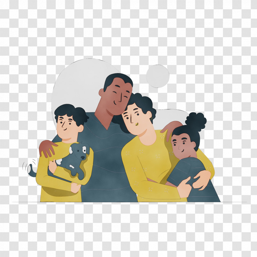 Conversation Yellow Cartoon Hug Transparent PNG