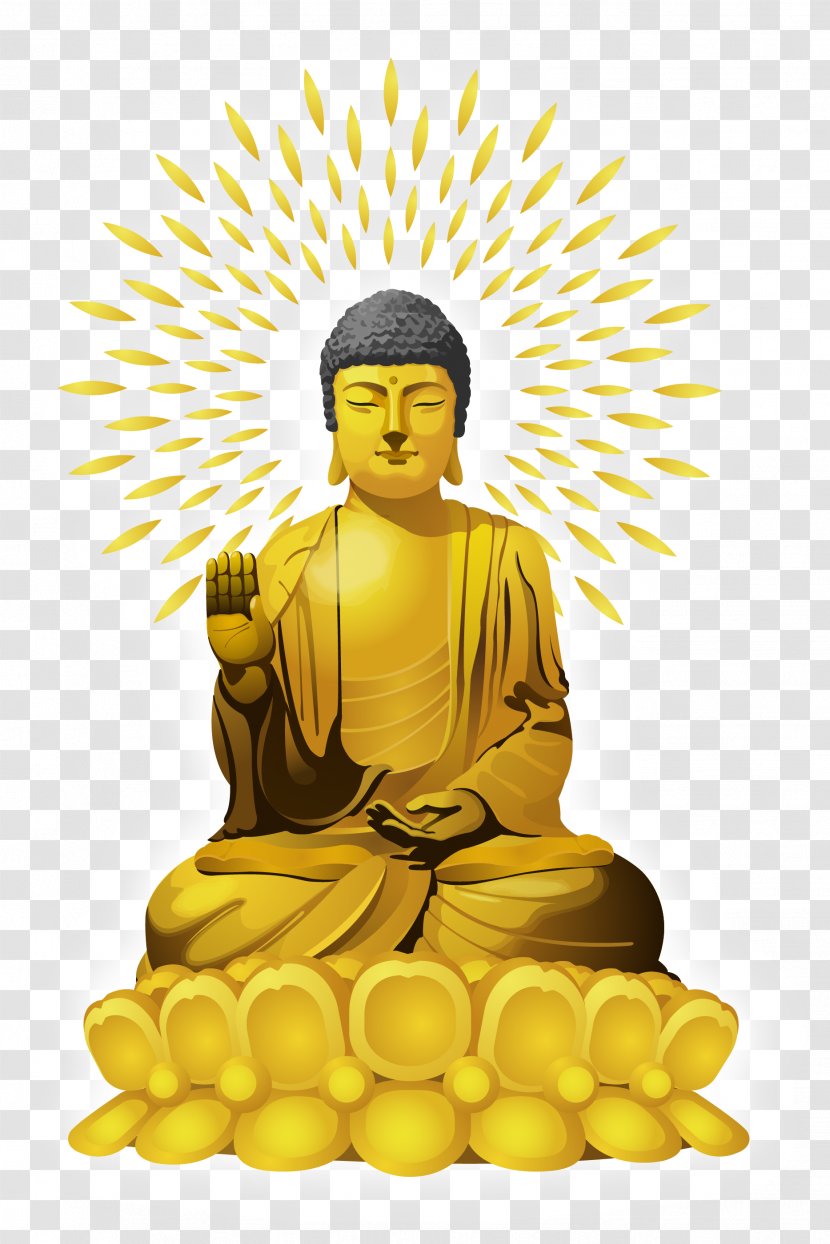 Gautama Buddha Golden Journey To The West Buddharupa Buddhahood - Meditation - Foguangpuzhao Vector Transparent PNG