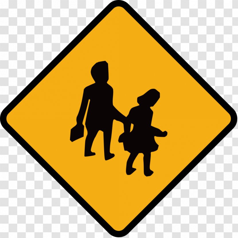 Traffic Sign Warning School Zone Road - Stock Photography Transparent PNG