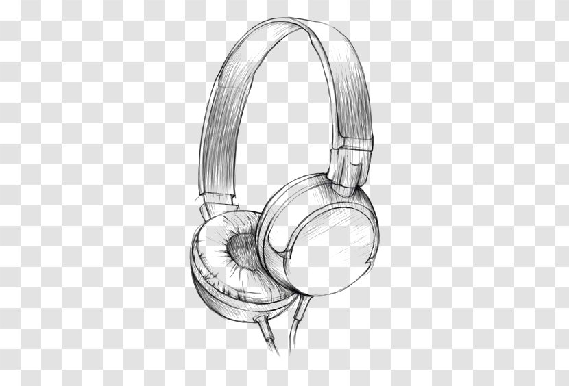 Drawing Headphones Watercolor Painting Pencil Sketch - Audio Equipment - Headset HIFI Transparent PNG