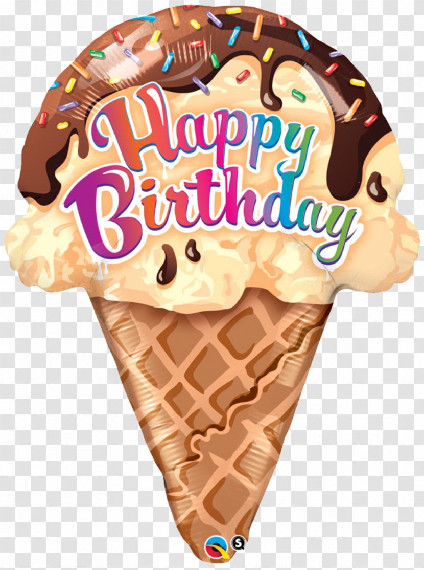 Ice Cream Cones Balloon Birthday - Food Scoops Transparent PNG
