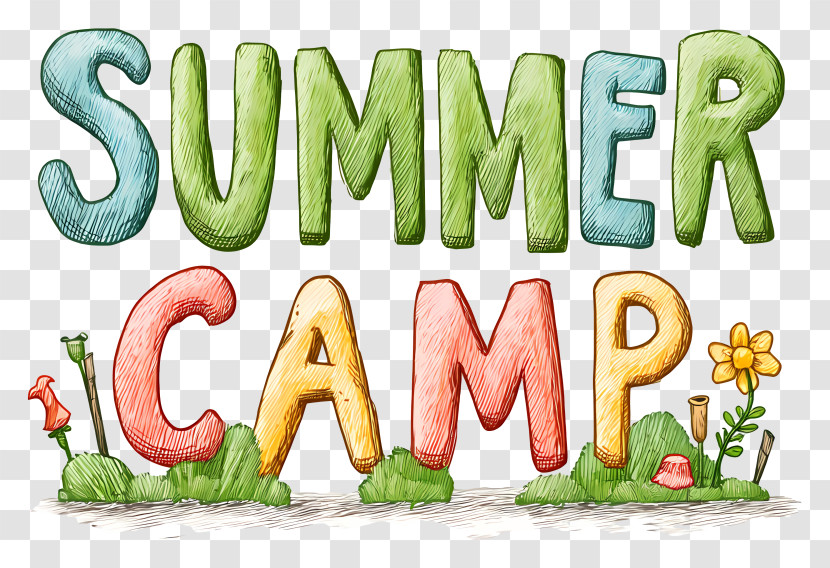 Summer Camp - Colorful Summer Camp Text Transparent PNG