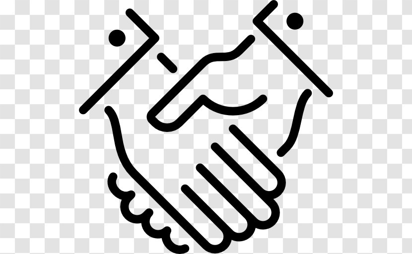 Handshake - Black And White - Cooperation Vector Transparent PNG