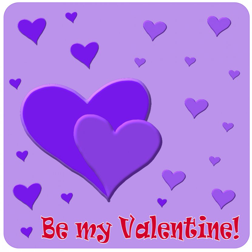 Valentines Day Heart Purple Clip Art - Love Hearts - Be My Cliparts Transparent PNG