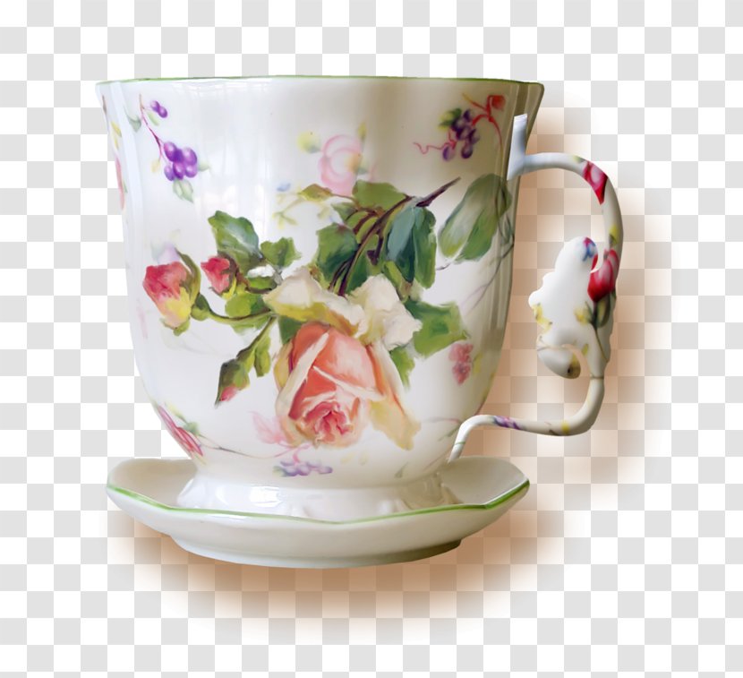 Coffee Cup Saucer Porcelain Mug - Dishware Transparent PNG