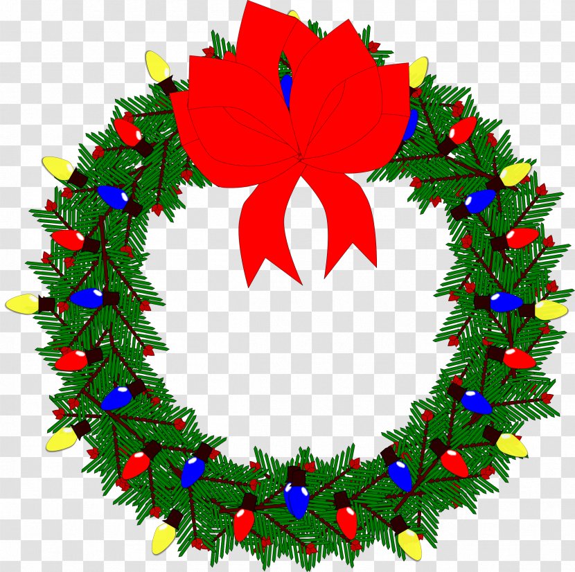 Christmas Wreath Garland Clip Art - Decoration - Xmas Cliparts Transparent PNG