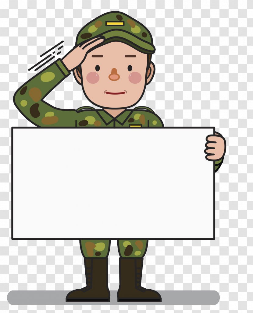 Soldier Military Service Personnel Troop Illustration - Cartoon - Flat Wind Force, PPT Transparent PNG