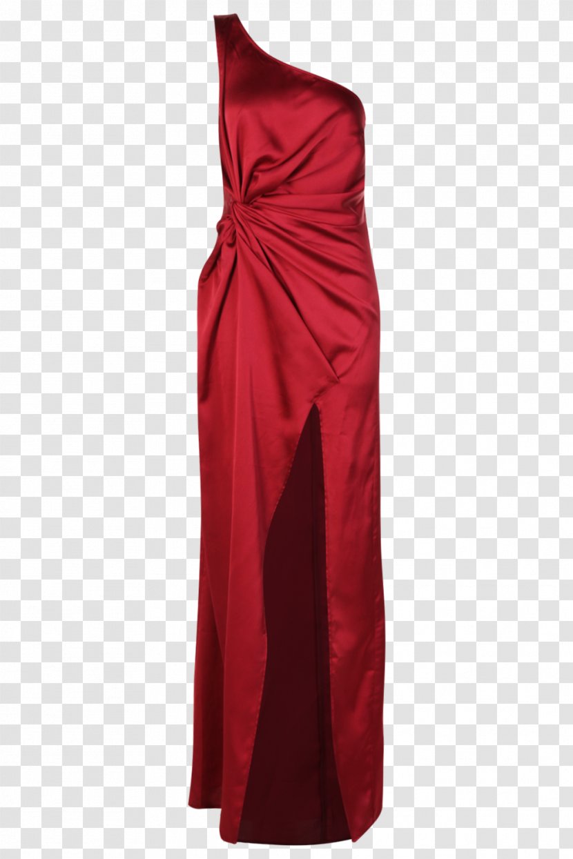 Cocktail Dress Satin Shoulder - Maroon Transparent PNG