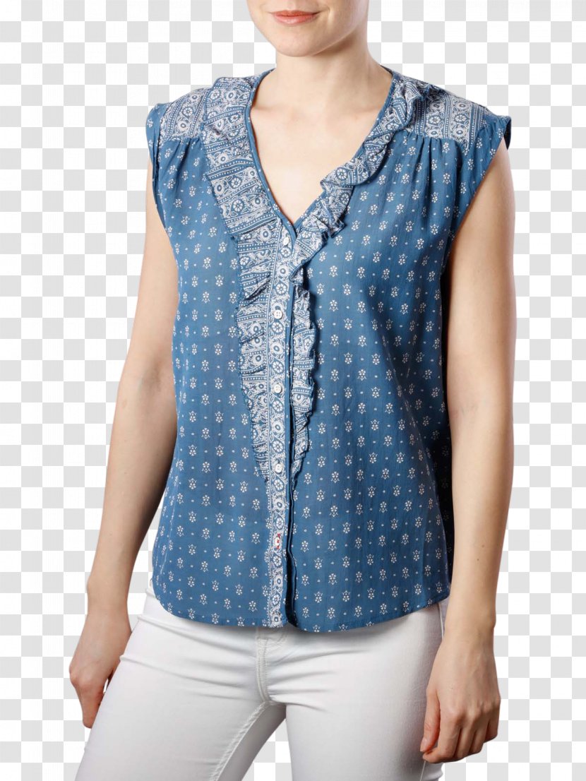Blouse Polka Dot Button Sleeve Outerwear - Shirt Transparent PNG