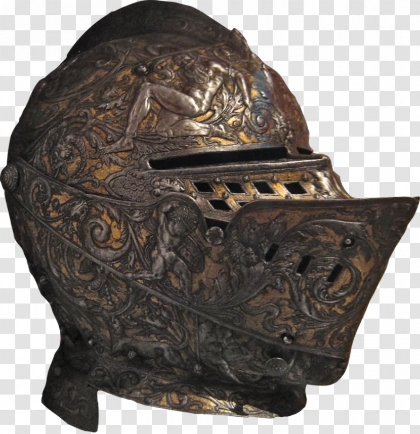 Middle Ages Helmet Armour Knight Great Helm - Metal - Ornate Transparent PNG