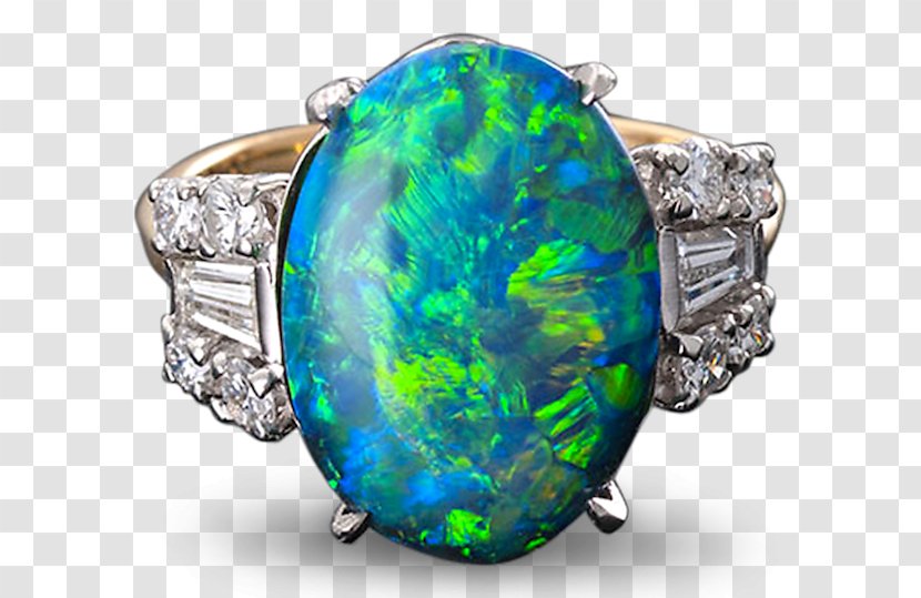 Opal Wedding Ring Engagement Diamond - Brilliant - Rings Transparent PNG