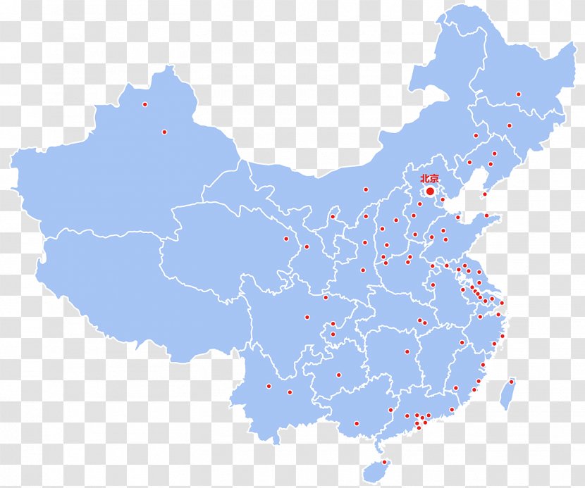 Provinces Of China Vector Map Clip Art - Area Transparent PNG