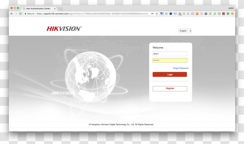 Hikvision Closed-circuit Television IP Camera - Web Page - Create Account Transparent PNG