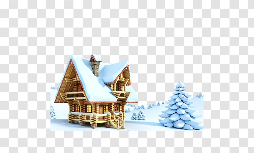 Gingerbread House Santa Claus Christmas New Year's Day - Winter Scenery Transparent PNG