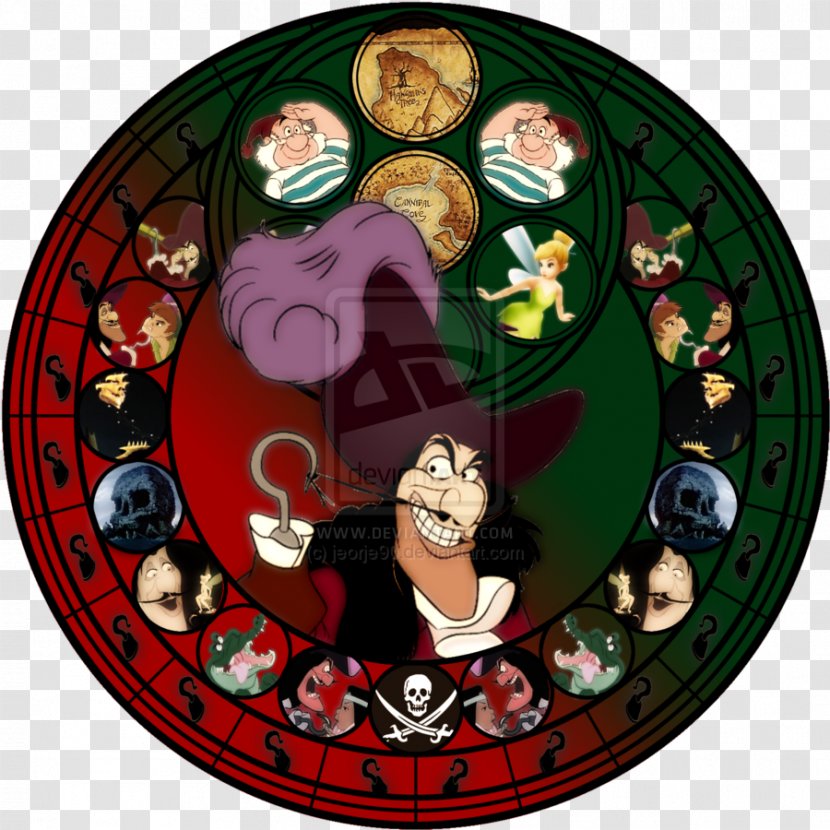 Captain Hook Mickey Mouse Ariel Stained Glass The Walt Disney Company - Hercules Transparent PNG